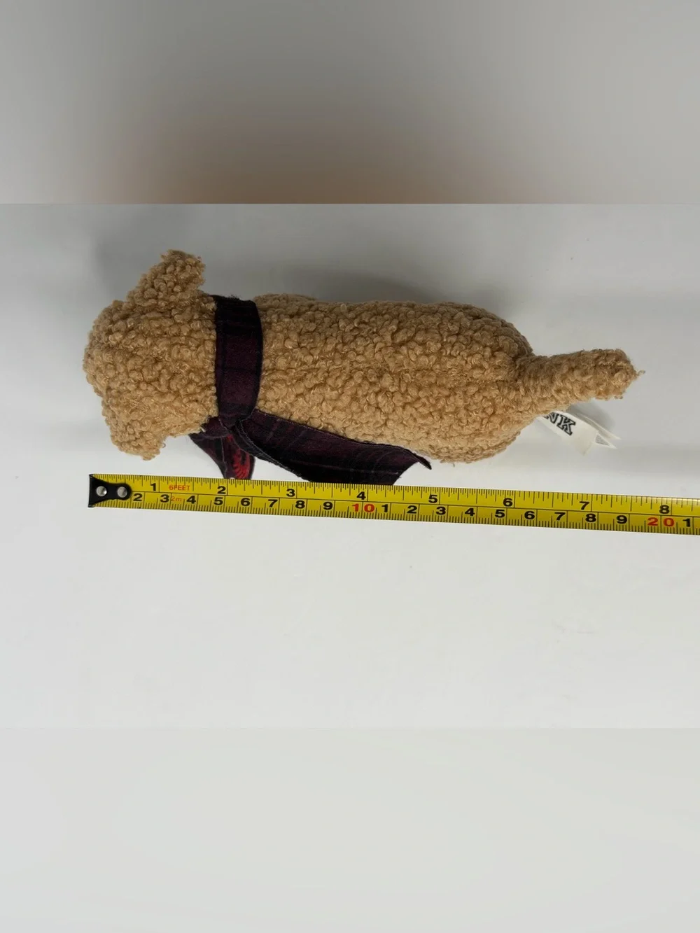 Victoria's Secret PINK Plush Sherpa Mini Dog Tan red scarf - Holiday 2024 - Picture 9 of 9